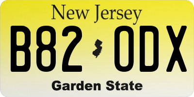 NJ license plate B82ODX