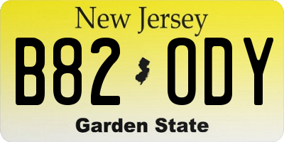NJ license plate B82ODY
