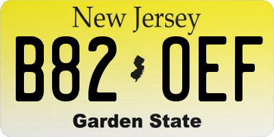 NJ license plate B82OEF
