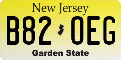 NJ license plate B82OEG
