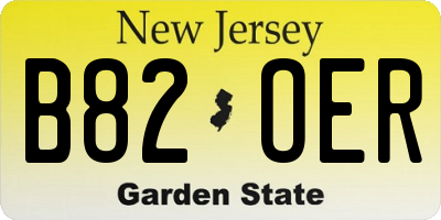 NJ license plate B82OER