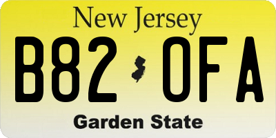 NJ license plate B82OFA