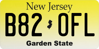 NJ license plate B82OFL