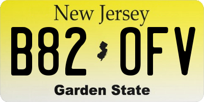 NJ license plate B82OFV