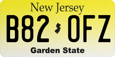 NJ license plate B82OFZ