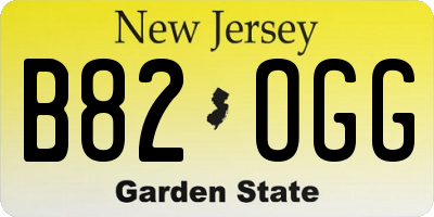 NJ license plate B82OGG