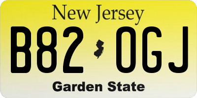 NJ license plate B82OGJ