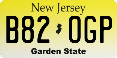 NJ license plate B82OGP