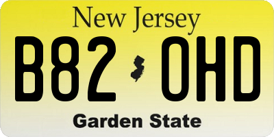 NJ license plate B82OHD