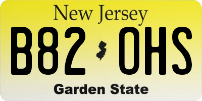 NJ license plate B82OHS