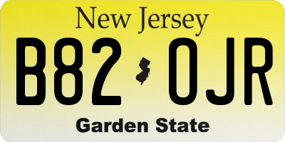 NJ license plate B82OJR