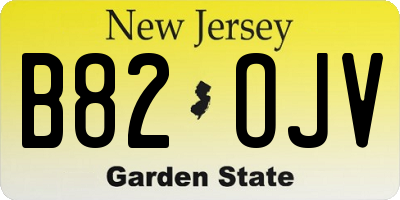 NJ license plate B82OJV