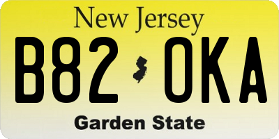NJ license plate B82OKA