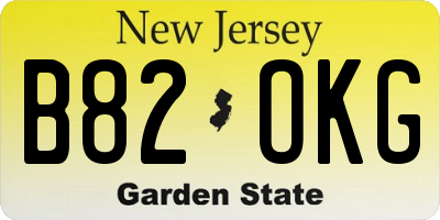 NJ license plate B82OKG