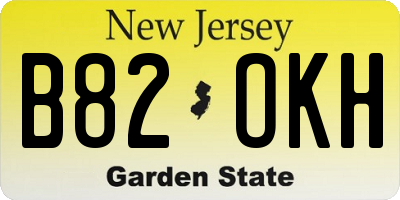 NJ license plate B82OKH