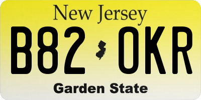 NJ license plate B82OKR