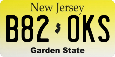 NJ license plate B82OKS