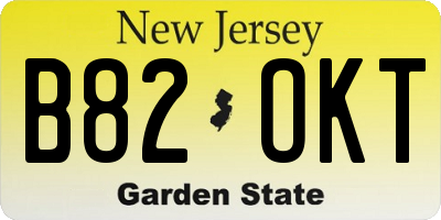 NJ license plate B82OKT