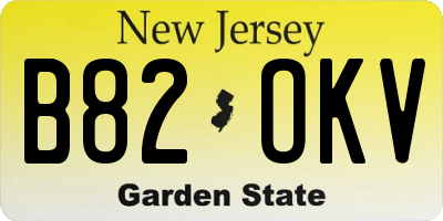 NJ license plate B82OKV