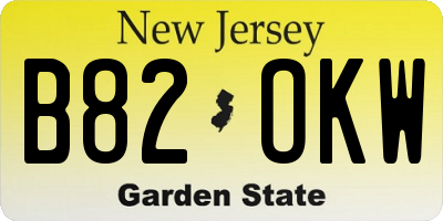 NJ license plate B82OKW