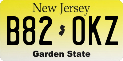 NJ license plate B82OKZ