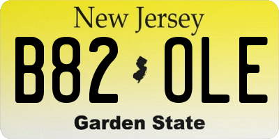 NJ license plate B82OLE
