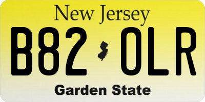 NJ license plate B82OLR