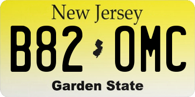 NJ license plate B82OMC