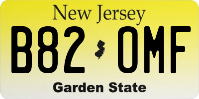 NJ license plate B82OMF