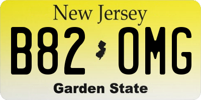 NJ license plate B82OMG