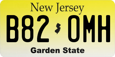 NJ license plate B82OMH