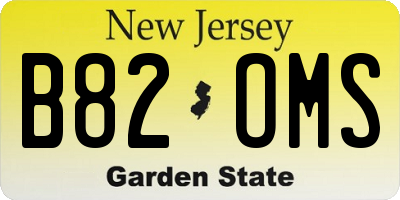 NJ license plate B82OMS