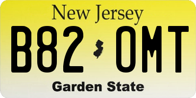 NJ license plate B82OMT