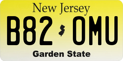 NJ license plate B82OMU