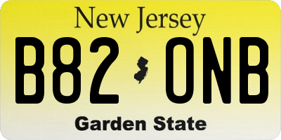 NJ license plate B82ONB