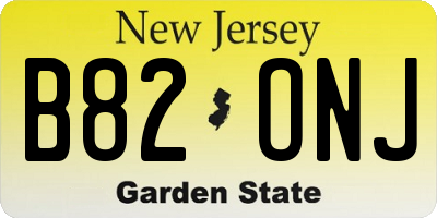 NJ license plate B82ONJ