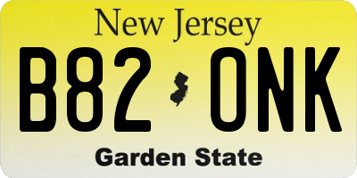 NJ license plate B82ONK