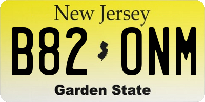 NJ license plate B82ONM