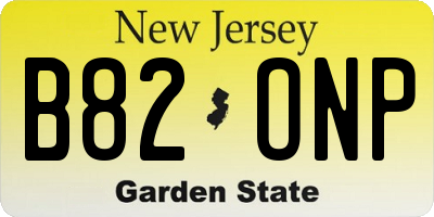 NJ license plate B82ONP