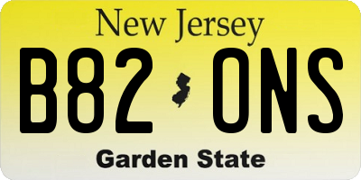 NJ license plate B82ONS