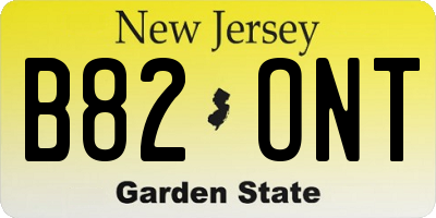 NJ license plate B82ONT