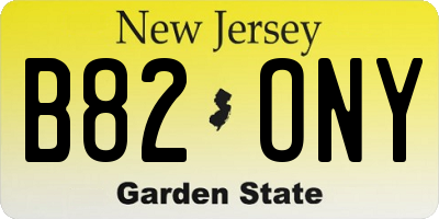 NJ license plate B82ONY