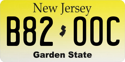 NJ license plate B82OOC
