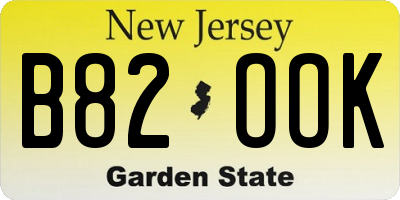 NJ license plate B82OOK