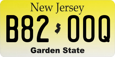 NJ license plate B82OOQ