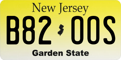 NJ license plate B82OOS