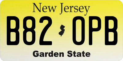 NJ license plate B82OPB