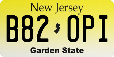 NJ license plate B82OPI