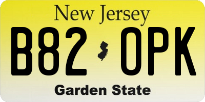 NJ license plate B82OPK