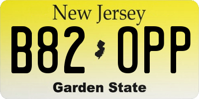 NJ license plate B82OPP